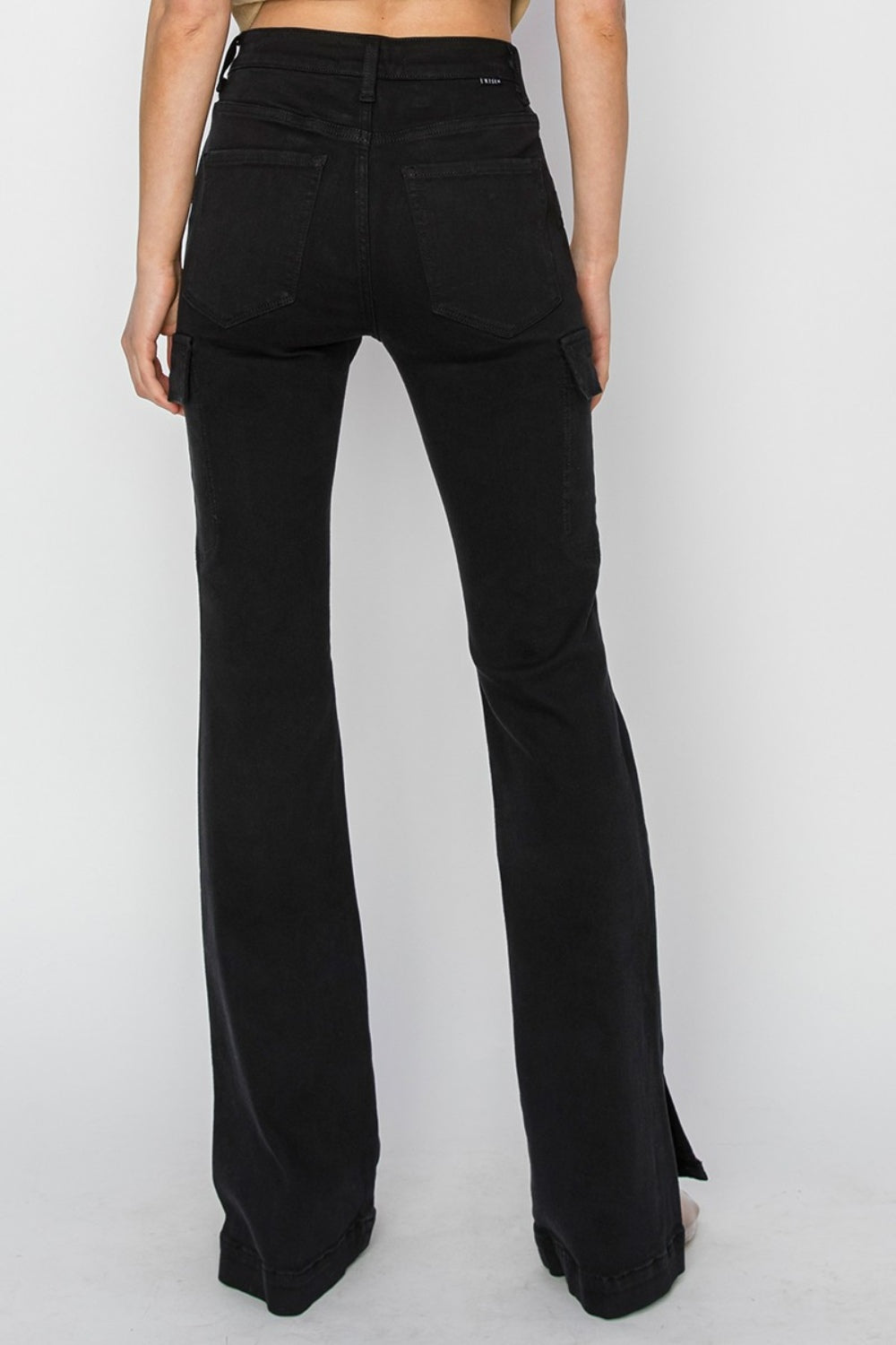 RISEN Full Size High Rise Side Slit Cargo Bootcut Jeans Yuley's Interesting Things  Bottom  %picture_angle%